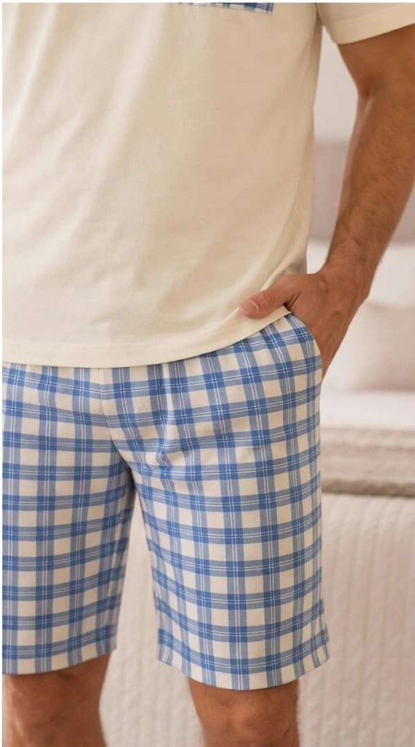Pijama Verão Masculino Xadrez Santorini