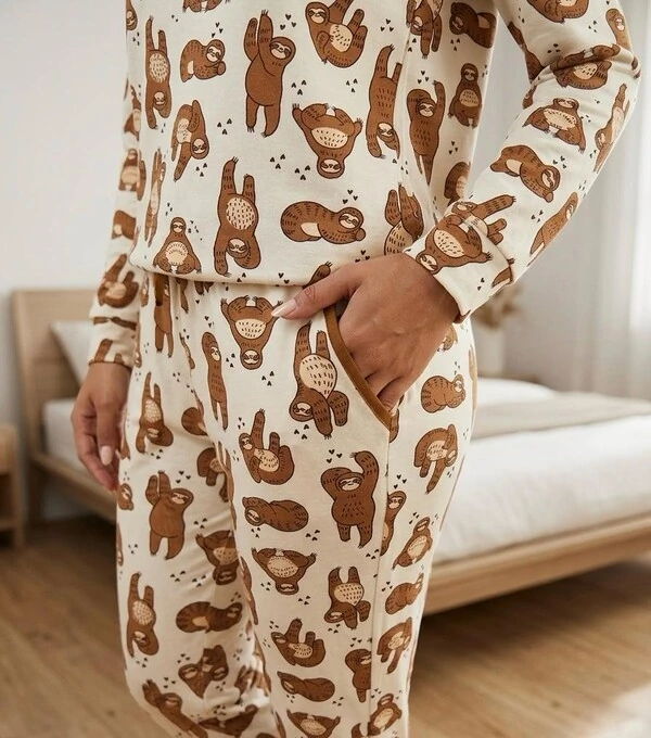 Pijama Manga Longa Fechado Preguiça