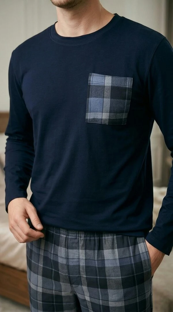 pijama Manga Longa Masculino Xadrez Urban chic