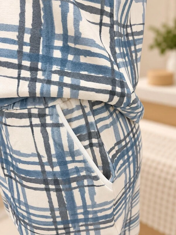 Pijama Curto T-Shirt Xadrez Serenity