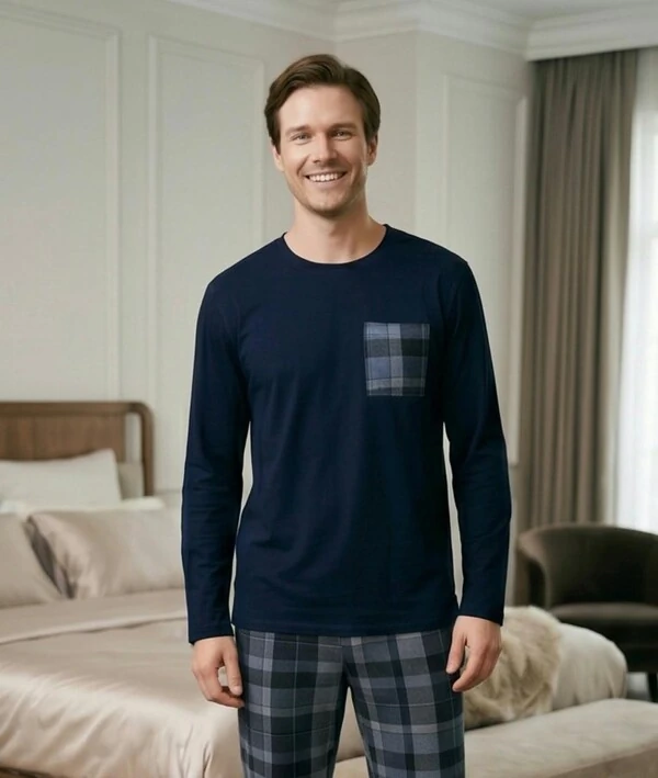 pijama Manga Longa Masculino Xadrez Urban chic