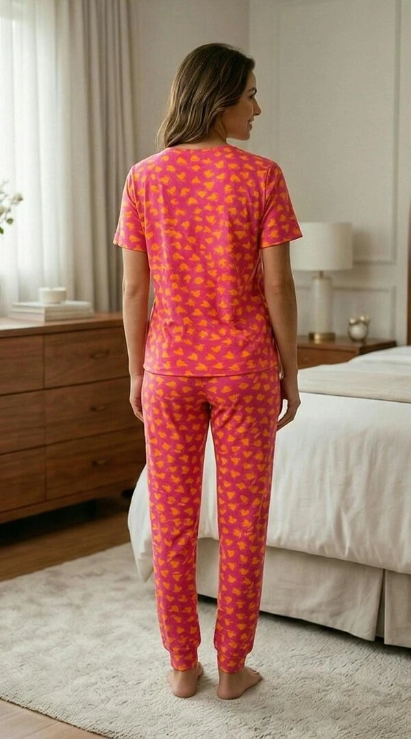 Pijama Meia Estação Coração Laranja